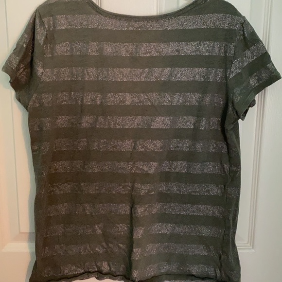 american Eagle favorite glitter striped tee t-shirt sz Large - Picture 3 of 3